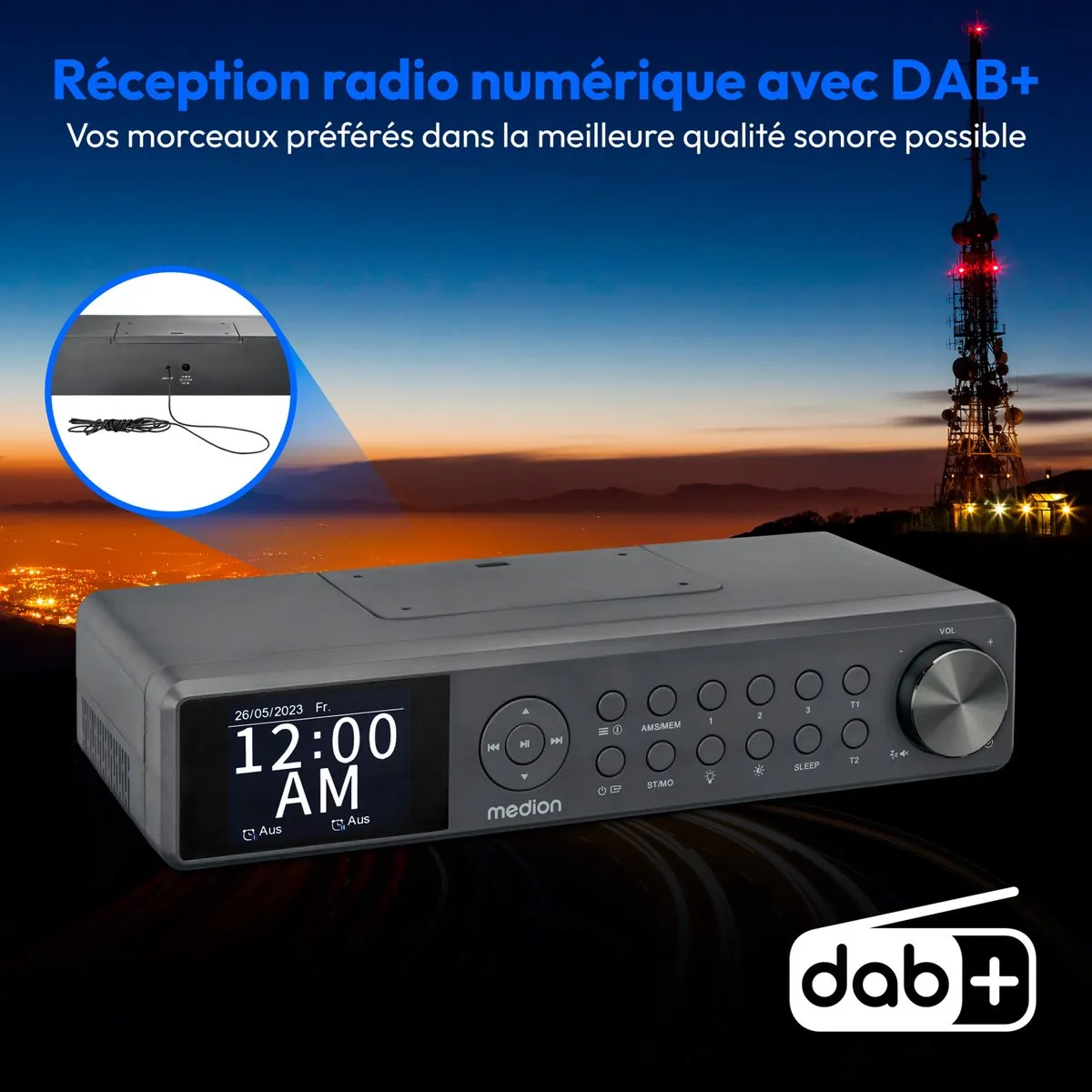 Medion MD43750 Keukenradio DAB+ - 6W - Grijs