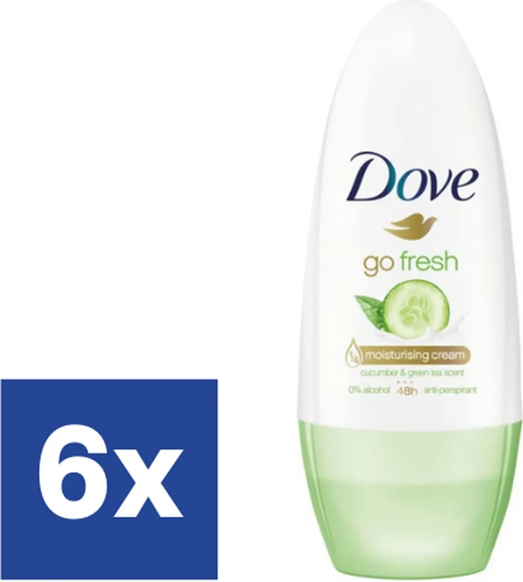 Dove Go Fresh Komkommer & Groene Thee Deo - 6x50ml