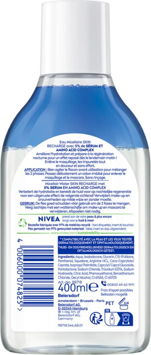 NIVEA Skin Recharge Micellair Water 400ml - afbeelding 6 van 6