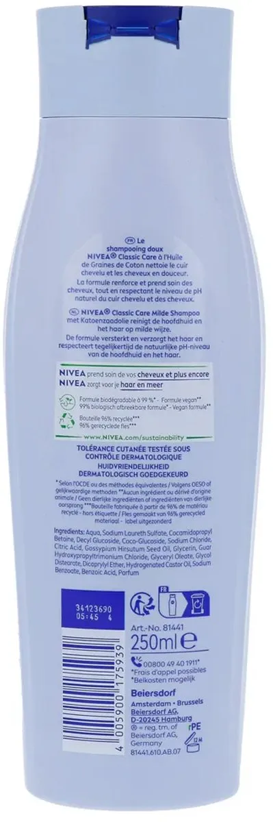 NIVEA Classic Care Shampoo 250ml
