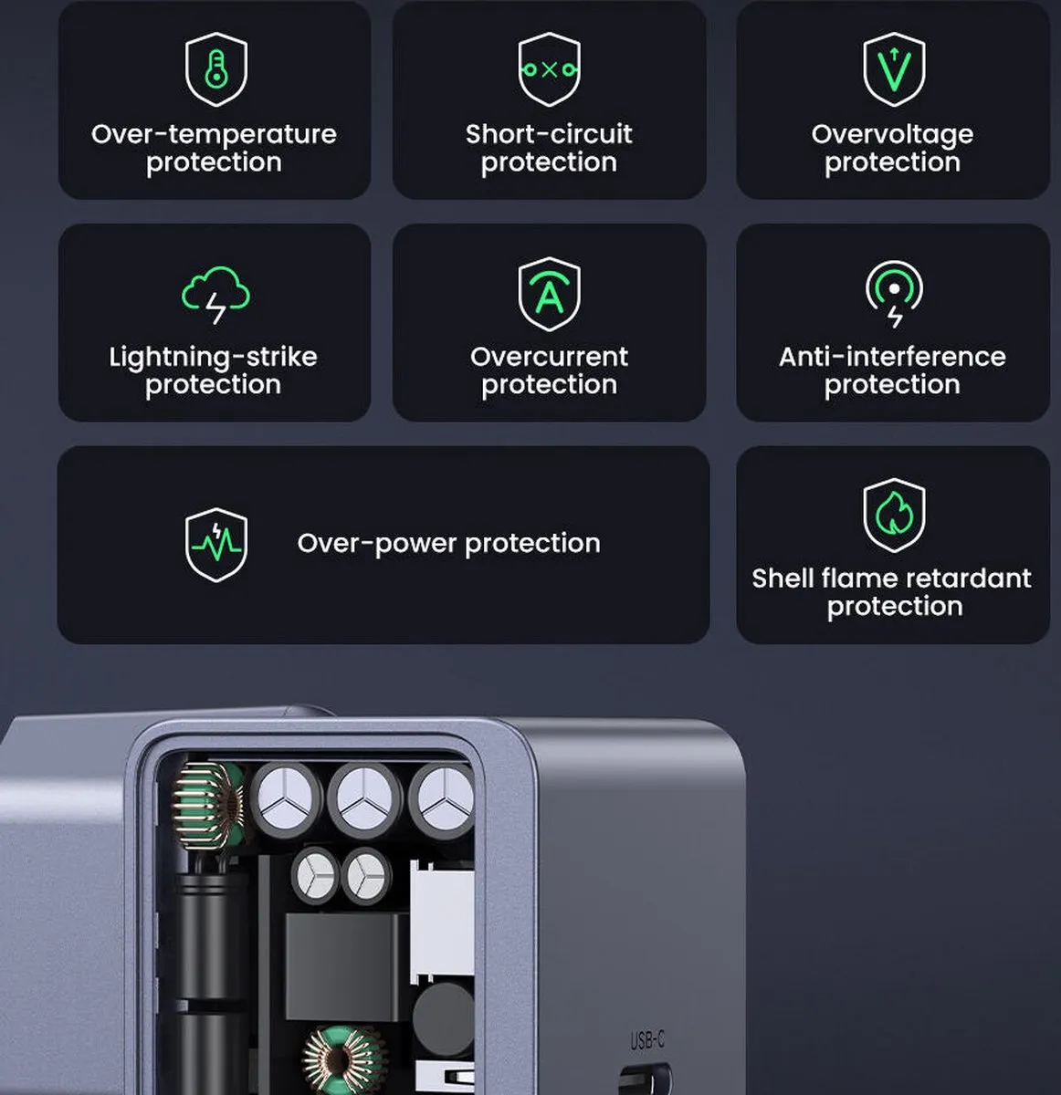 UGREEN Nexode Air 30W PD USB-C Snellader - Grijs - afbeelding 6 van 6