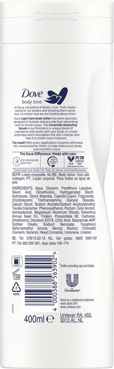 Dove Body Love Light Care Bodylotion 400ml