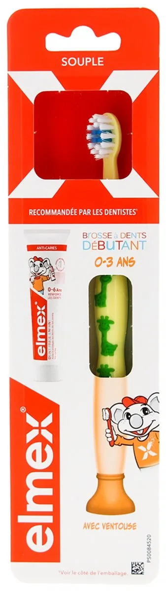 Elmex Beginner Tandenborstel 0-3 jaar + Tandpasta 12ml