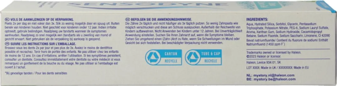 Sensodyne Deep Clean Gel Tandpasta 75ml - afbeelding 6 van 6