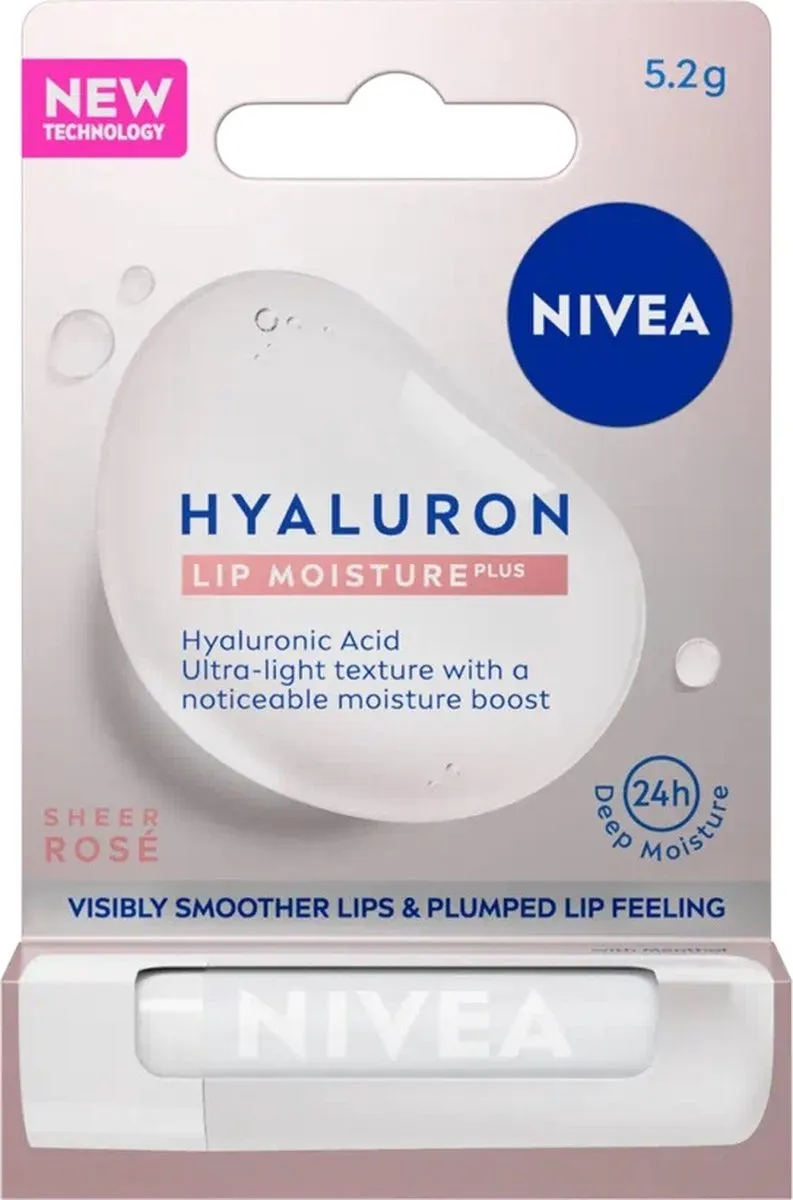 NIVEA Hyaluron Lip Moisture Plus Rose Lippenbalsem 5,2ml