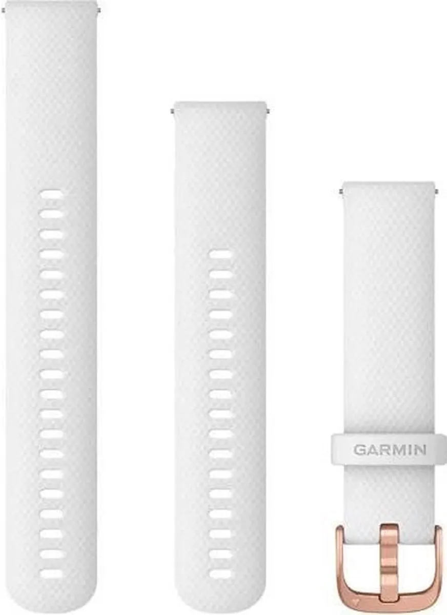 Garmin Quick Release Siliconen Horlogebandje 20mm - Wit met Rose Goud