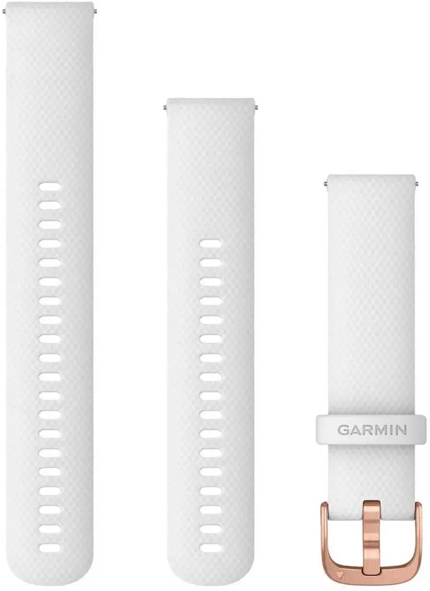 Garmin Quick Release Siliconen Horlogebandje 20mm - Wit met Rose Goud