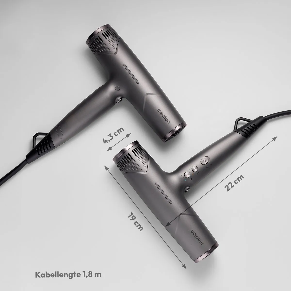 Medion HD2 Haardroger 1500W - Grijs