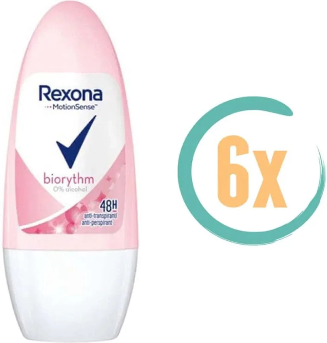 Rexona Biorythm Deoroller 50ml - 6 Stuks