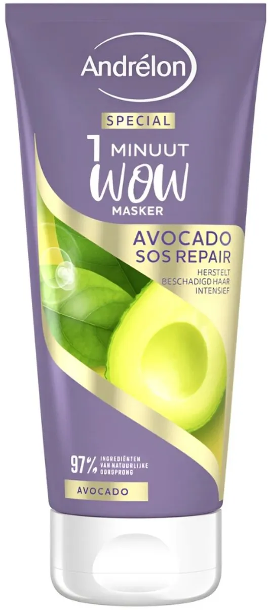 Andrélon 1 Minuut Wow Masker Avocado SOS Repair 180ml - 5 Stuks