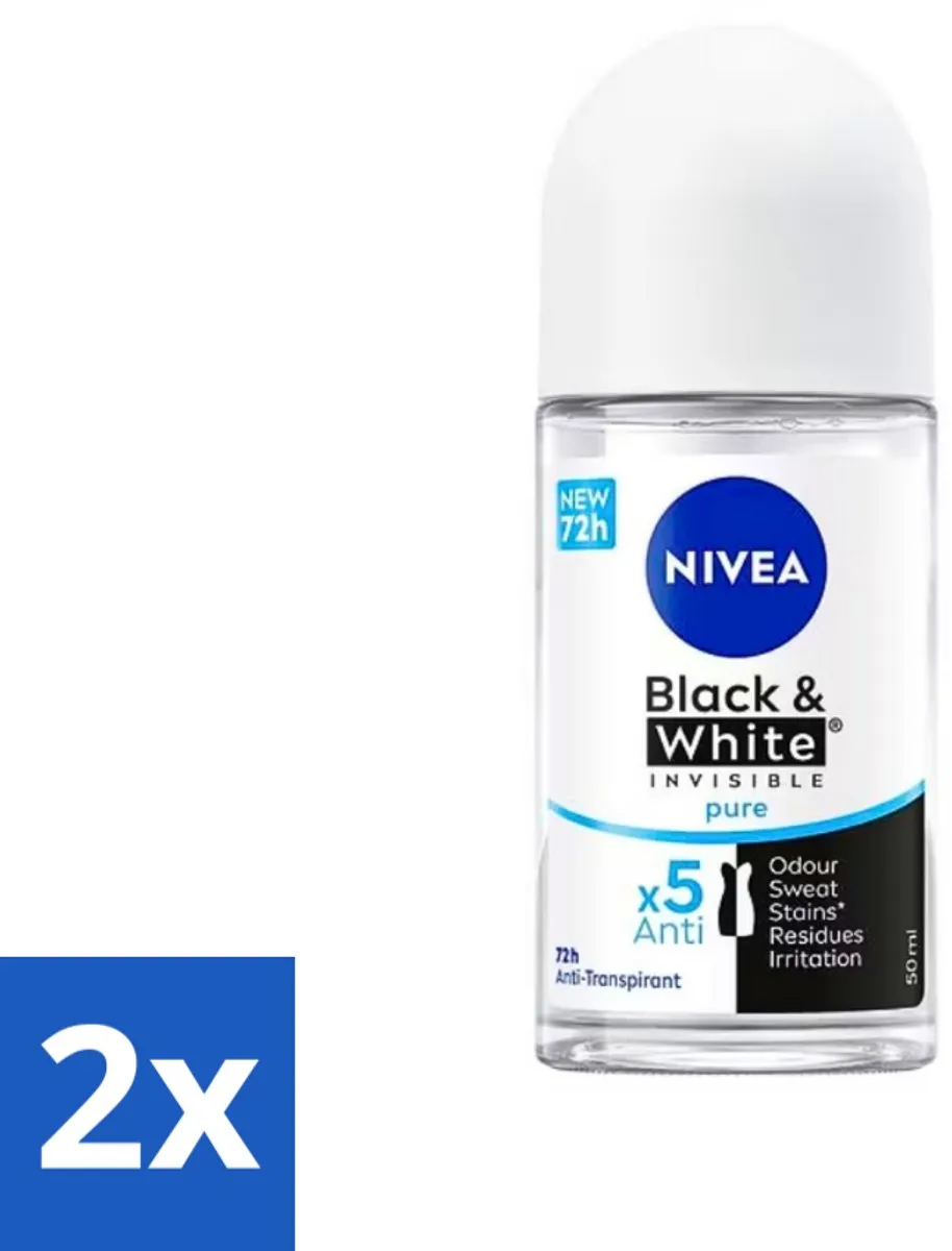 NIVEA Black & White Invisible Pure Deodorant Roller 100ml