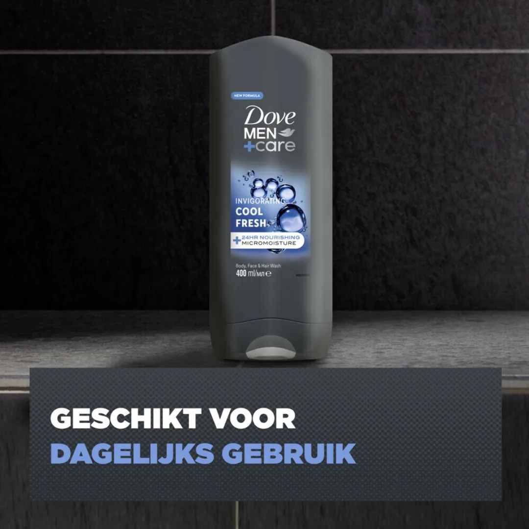 Dove - Douchegel - Men+ Care Cool Fresh - Verfrissend en energiegevend - 400 ml - Bulkverpakking - 3 stuks
