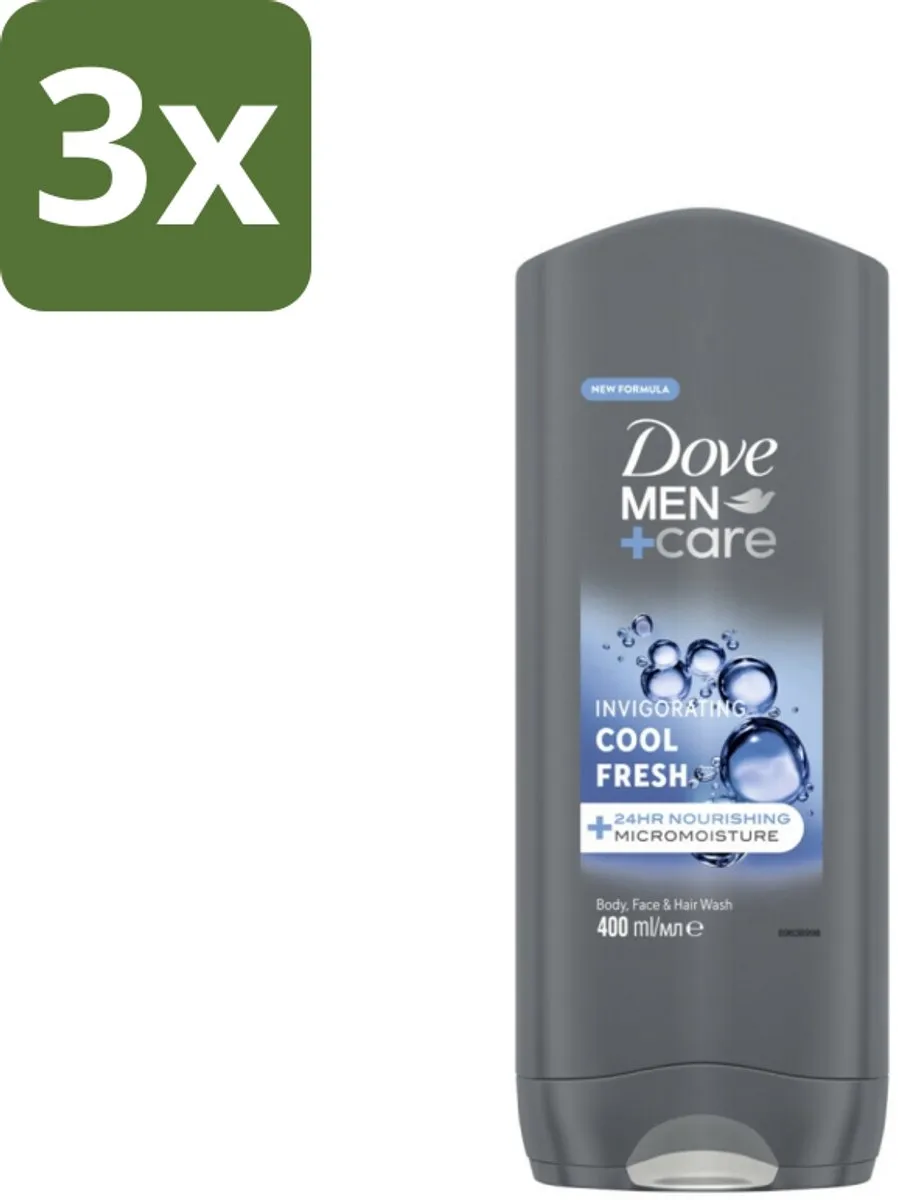 Dove - Douchegel - Men+ Care Cool Fresh - Verfrissend en energiegevend - 400 ml - Bulkverpakking - 3 stuks