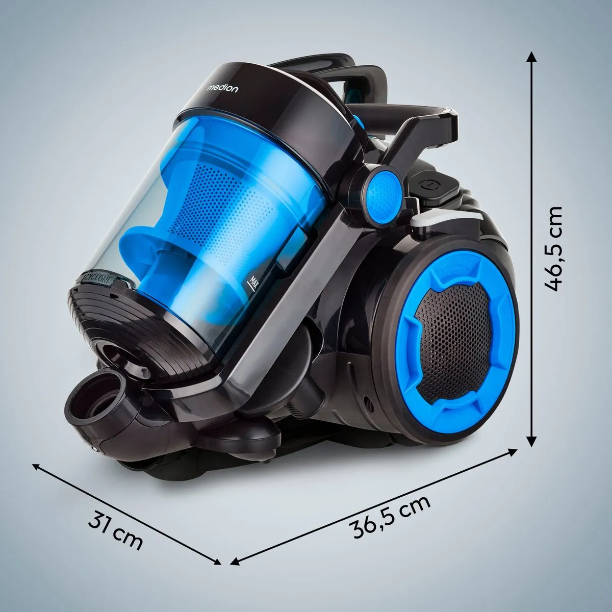 Medion P4000 Stofzuiger - 220 Airwatts - 4,3L - Blauw