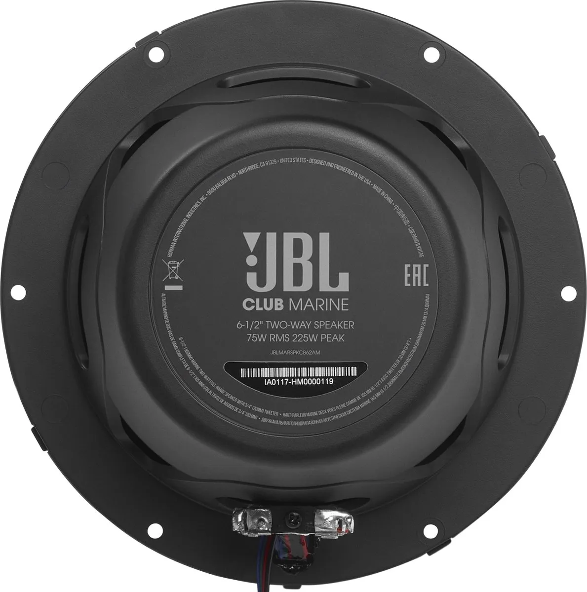 JBL Club Marine 6,5" Autospeaker - 75W RMS - Wit/Zwart/Grijs