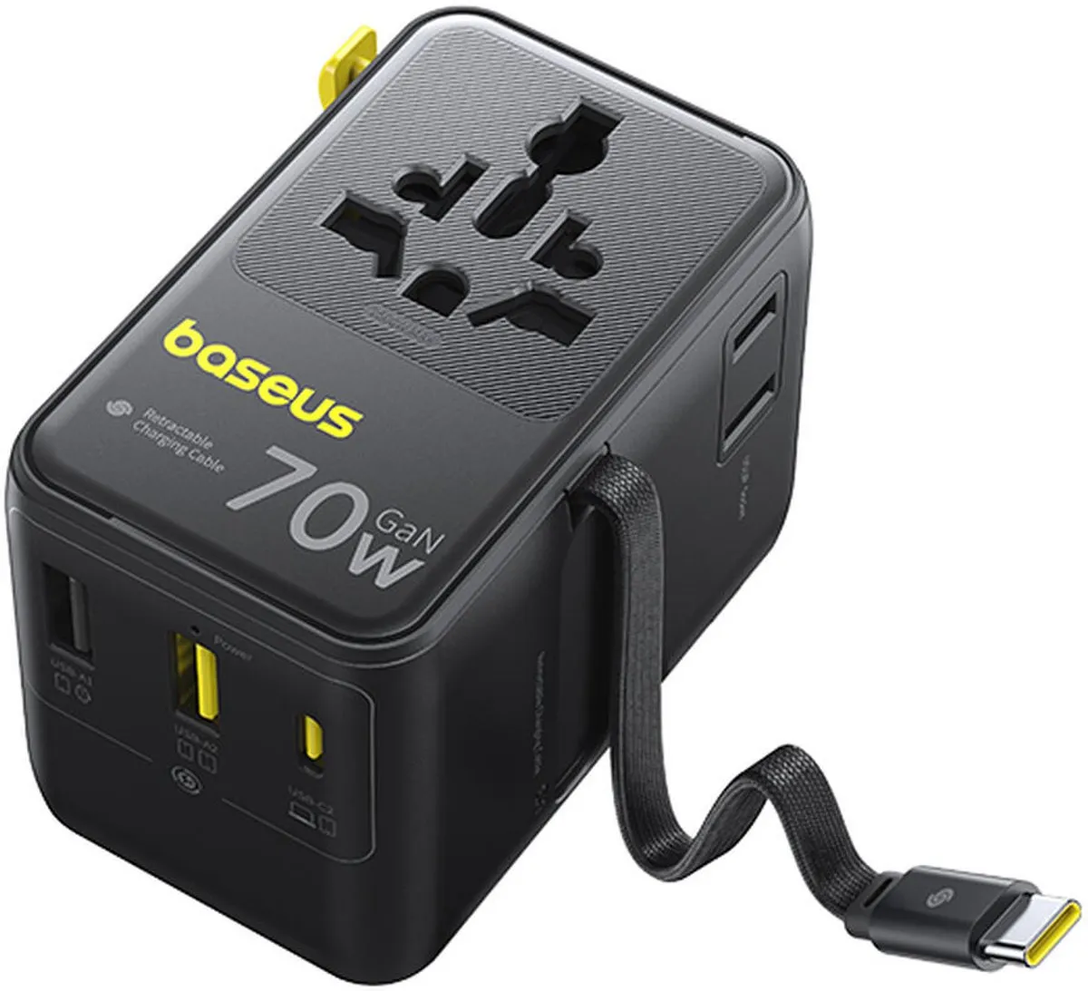 Baseus CG11 Reis Oplader 70W - 5x USB - Zwart