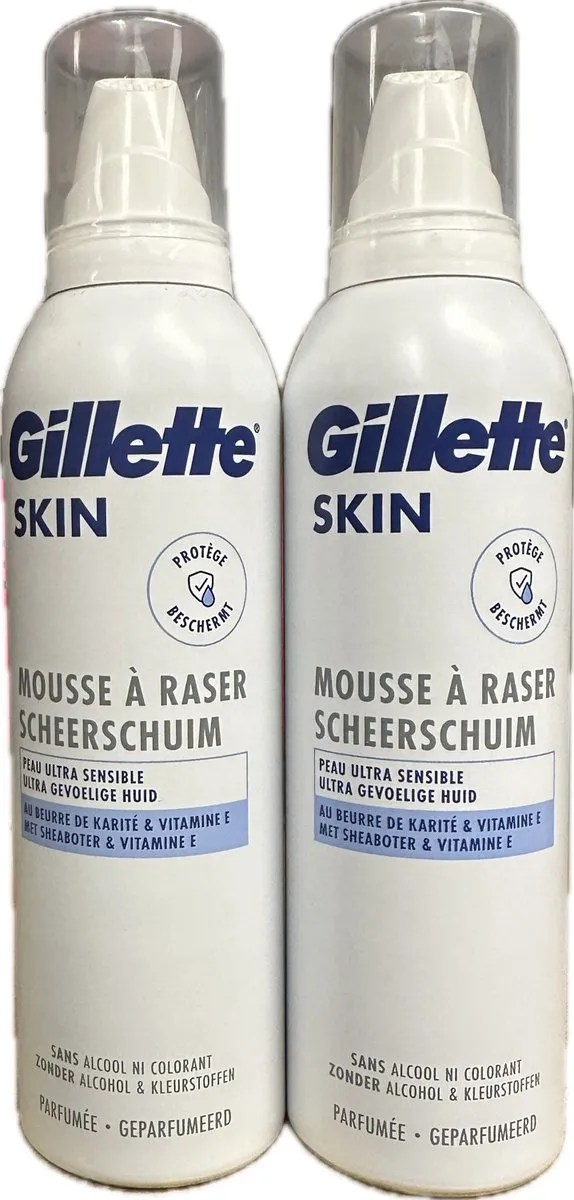 Gillette SKIN Scheermousse Ultra Gevoelige Huid - 240ml - 2 Stuks