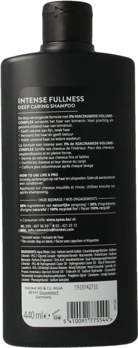 SYOSS Shampoo Intense Fullness 440ml