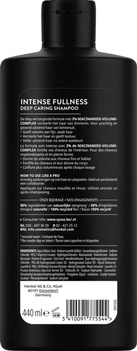 SYOSS Shampoo Intense Fullness 440ml