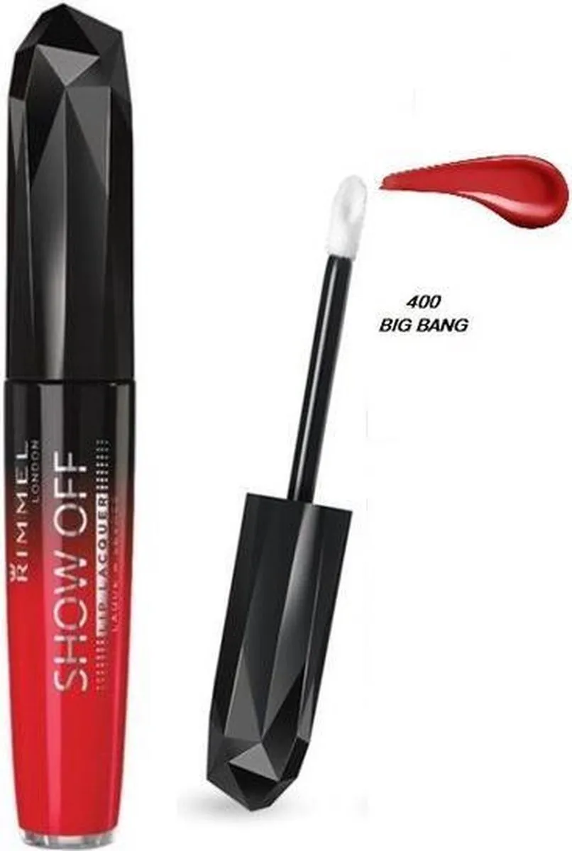 Rimmel London Show Off Lip Lacquer 400 Big Bang - Rood