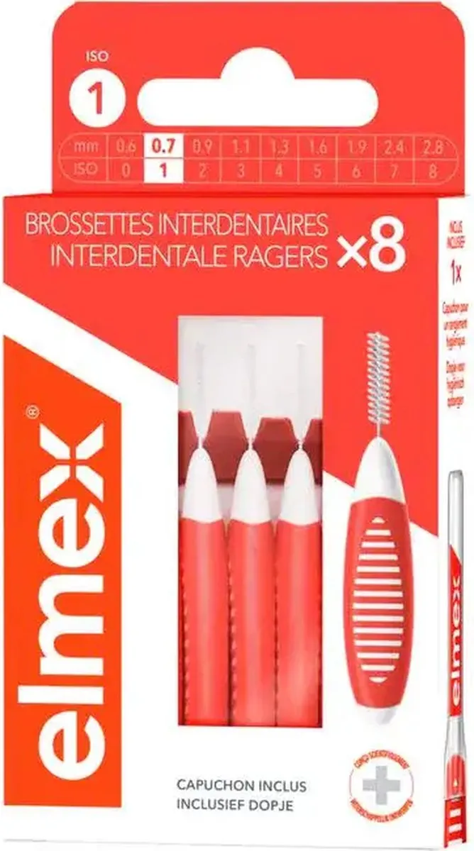 Elmex Interdentale Ragers 0,7mm - Oranje - 8 Stuks - afbeelding 6 van 6