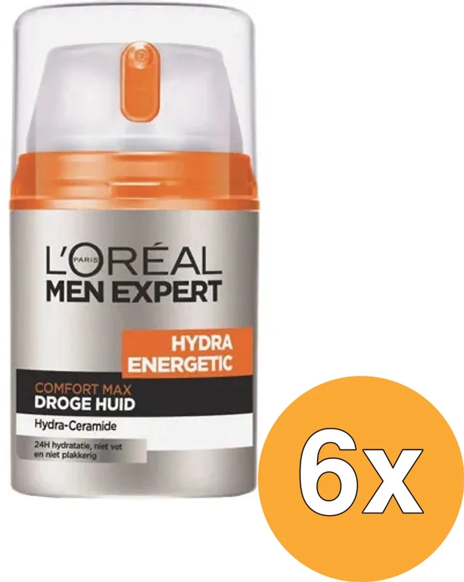 L'Oréal Men Expert Hydra Energetic Comfort Max Crème 50ml - 6 Stuks