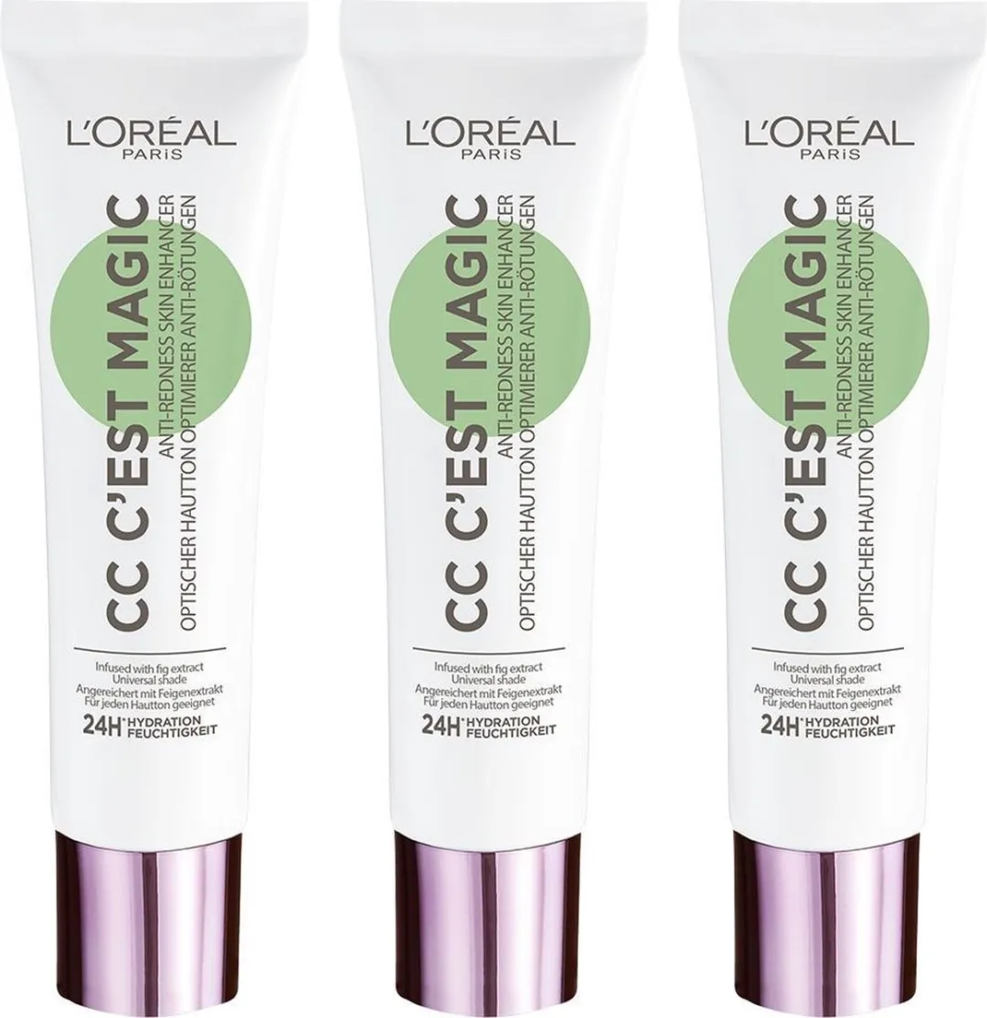 L'Oréal Paris C'est Magic CC Cream 01 Anti Redness - 90ml (3x30ml) - Groen