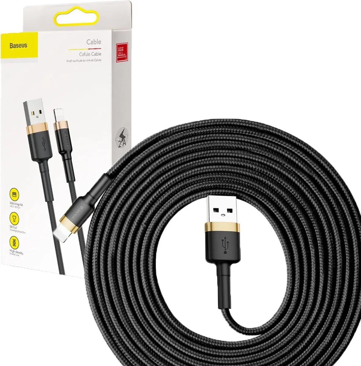 Baseus Cafule Nylon USB/Lightning Kabel QC3.0 3M