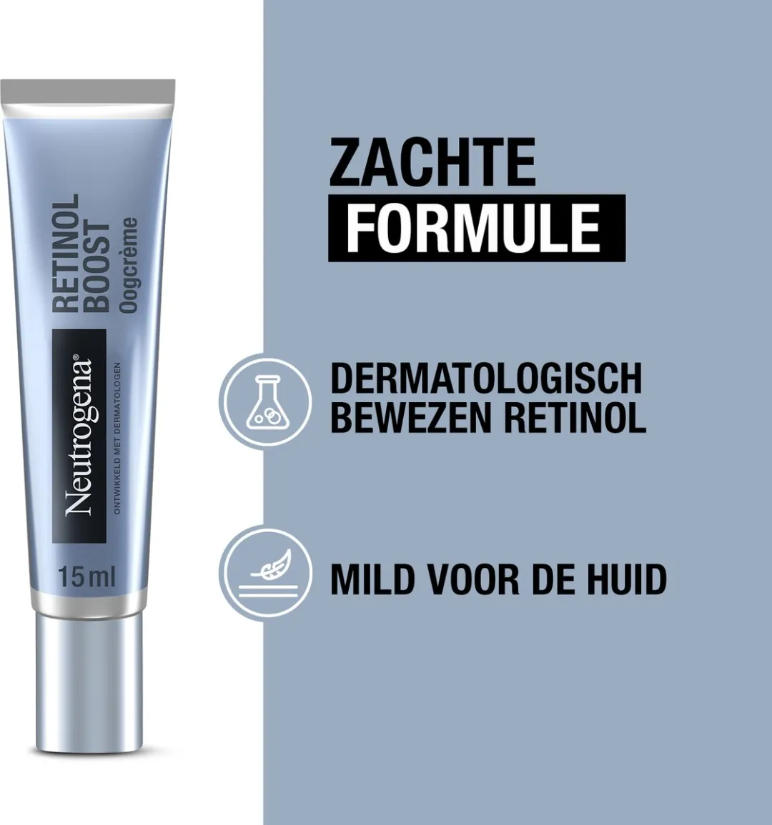 Neutrogena Retinol Boost Oogcrème, Anti-Age Oogverzorging met Pure Retinol, Antioxidanten & Hyaluronzuur, Vermindert Fijne Lijntjes, Donkere Kringen & Pigmentvlekken, Ongeparfumeerd, Zichtbare Resultaten in 1 Week, 15 ml