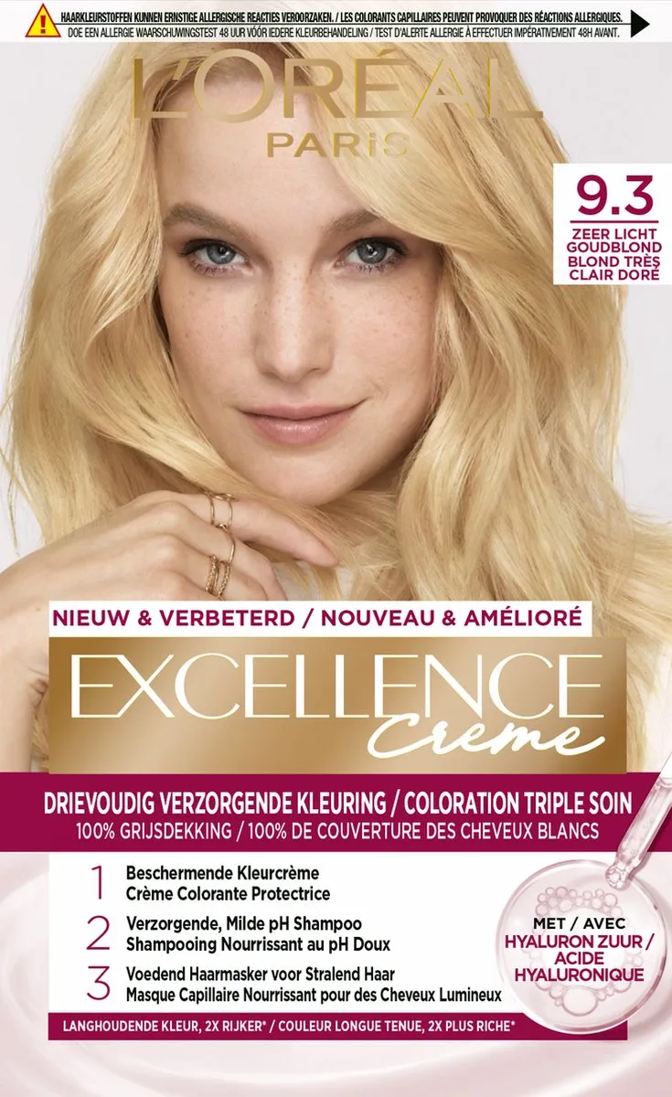L'Oréal Paris Excellence Crème 9.3 Zeer Licht Goudblond