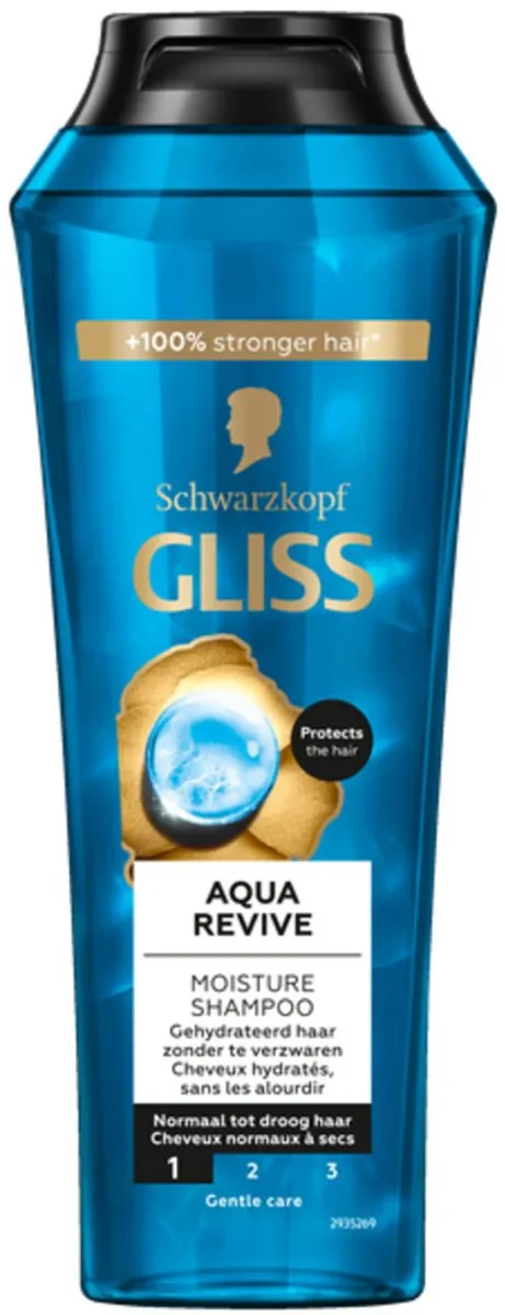 12 x Gliss - Shampoo - Aqua Revive - Voor Hydraterend en Fris Haar - 250 ml - Gliss Aqua Revive - Hydraterende Shampoo - Droog Haar - Beschadigd Haar - Vochtinbrengend