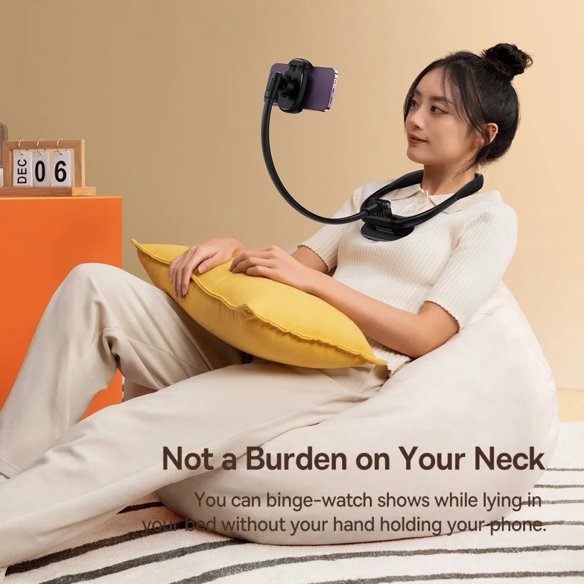 Baseus ComfortJoy Nek Telefoonhouder CAMLT-MJ01 - Zwart - afbeelding 5 van 6
