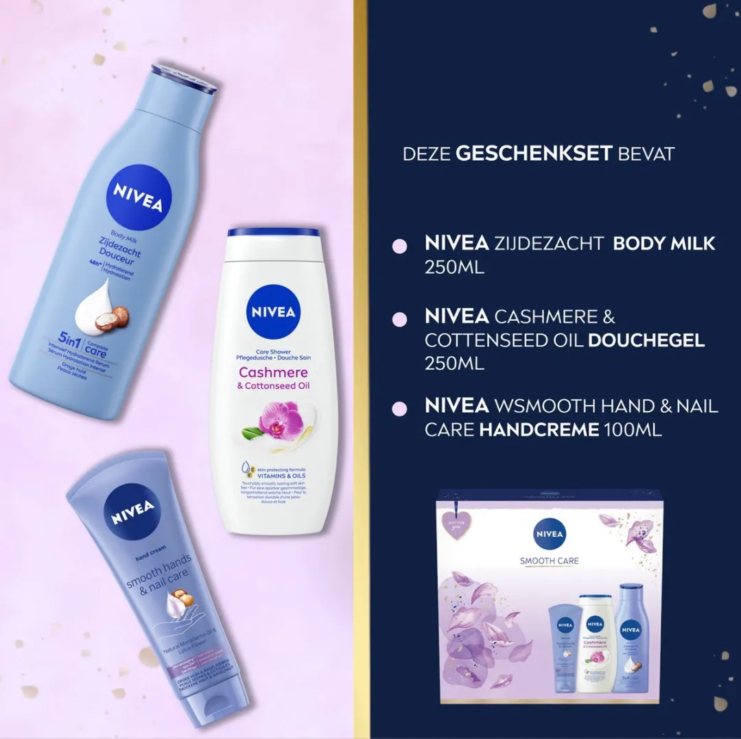 NIVEA Smooth Care Geschenkset - 600ml - 3 Stuks