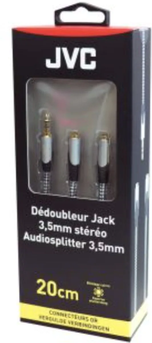 JVC 3,5mm Audio Splitter - 20cm - Zwart/Wit