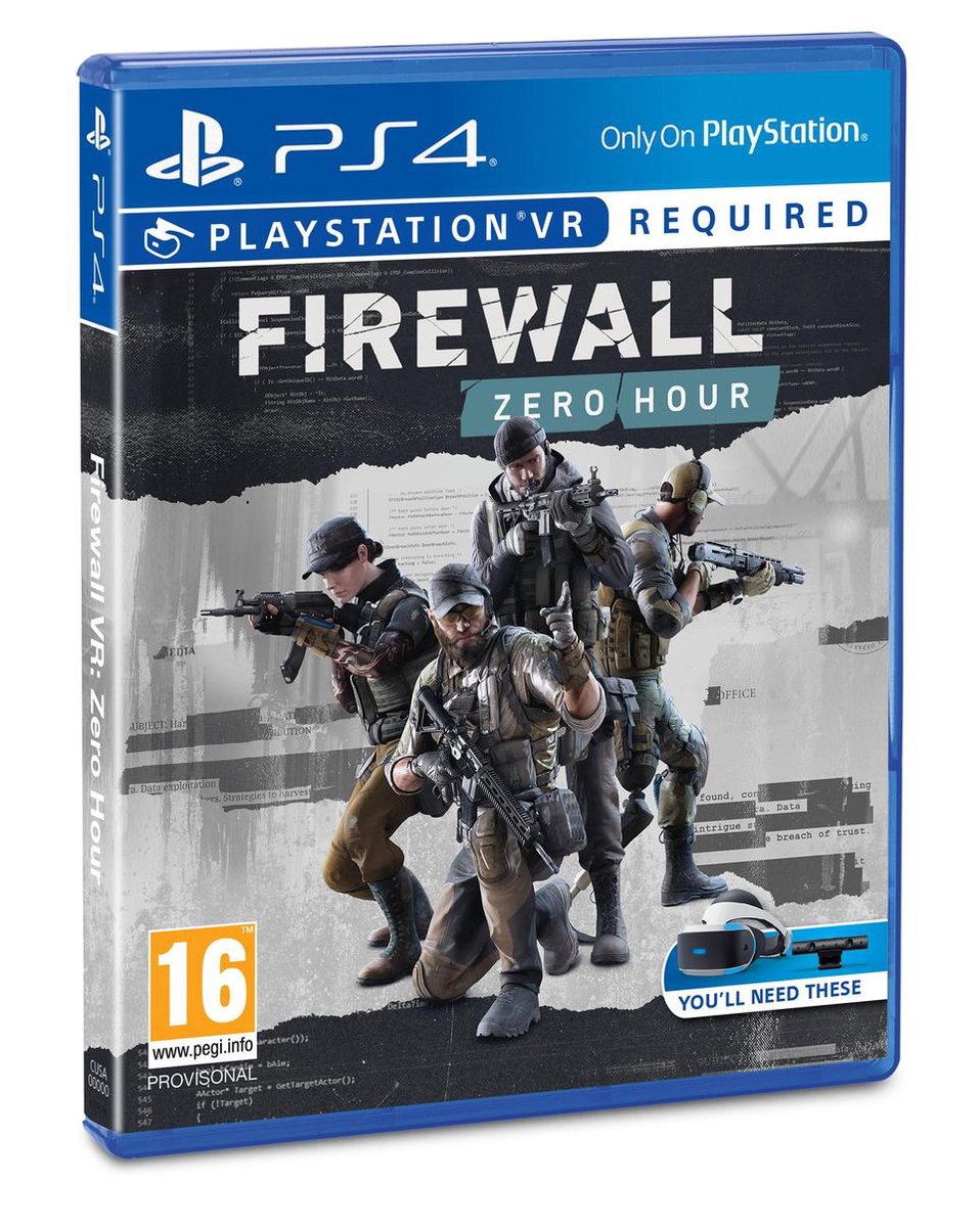 Sony Firewall Zero Hour, PlayStation 4, Multiplayer modus, T (Tiener), Virtual Reality (VR)-headset nodig