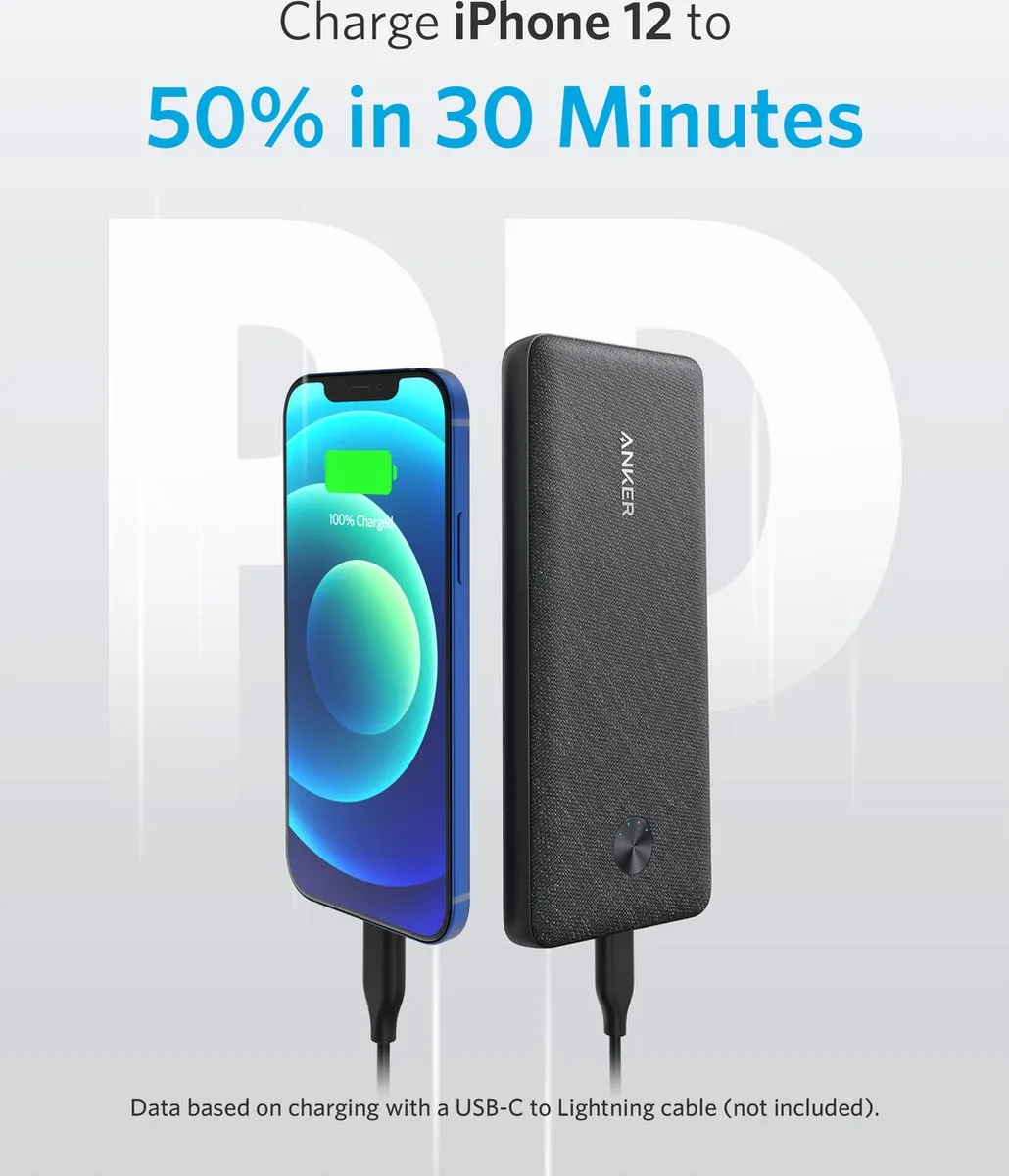 Anker PowerCore III Sense A1248G11 Powerbank 10.000mAh - 22,5W - Zwart