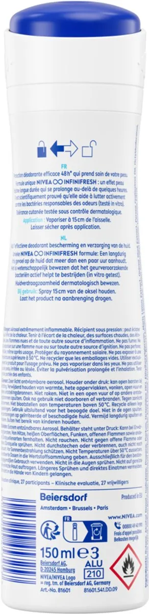 NIVEA Fresh Natural Deodorant Spray 150ml - 6 Stuks - afbeelding 6 van 6