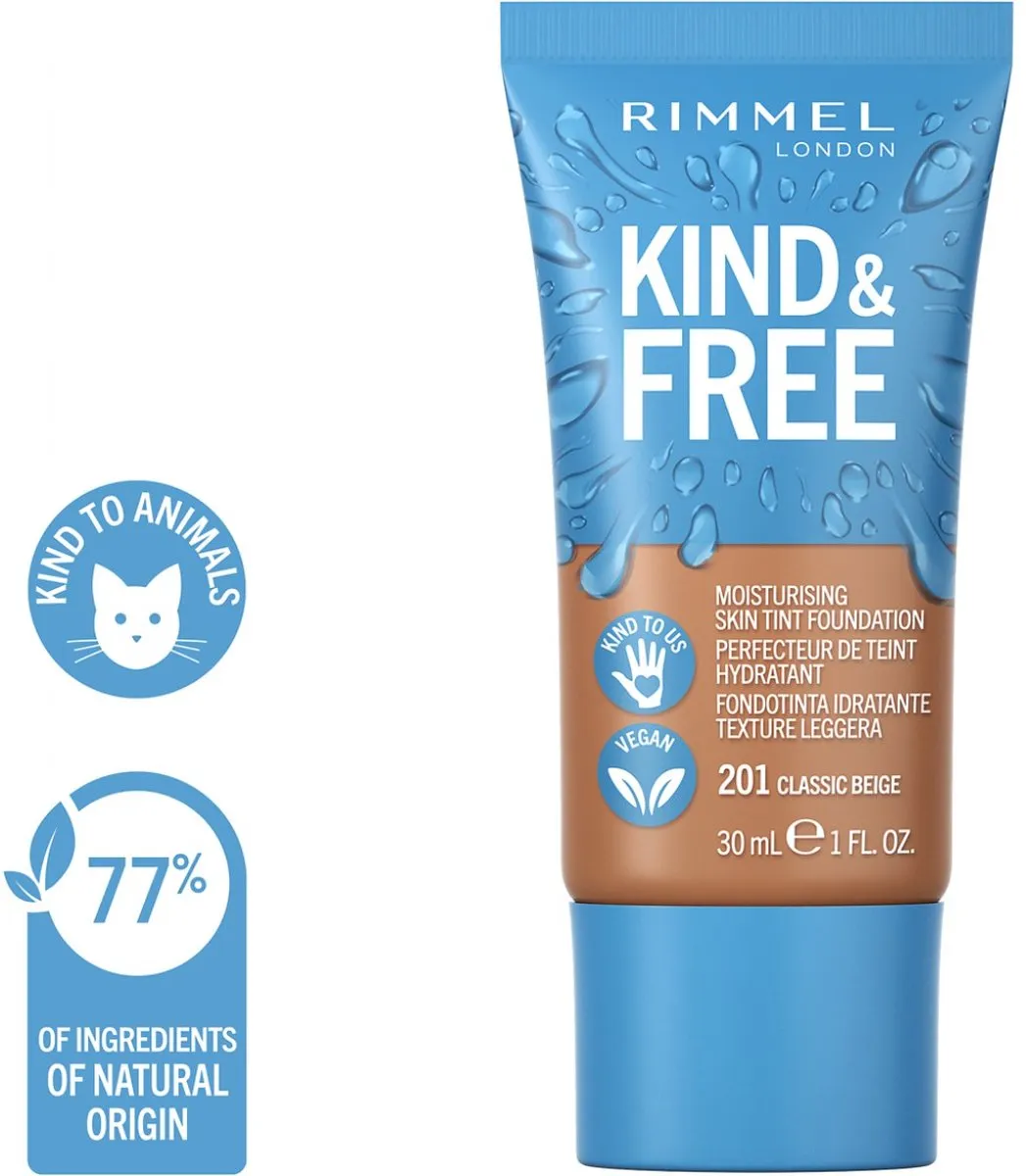 Rimmel London KIND & FREE Vegan Foundation 201 Classic Beige - 30ml