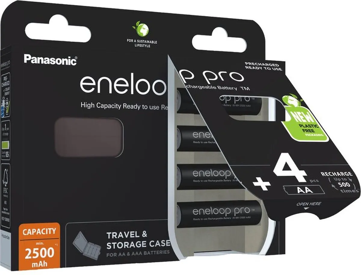 Panasonic Eneloop Pro AA 2500mAh - 4 Stuks