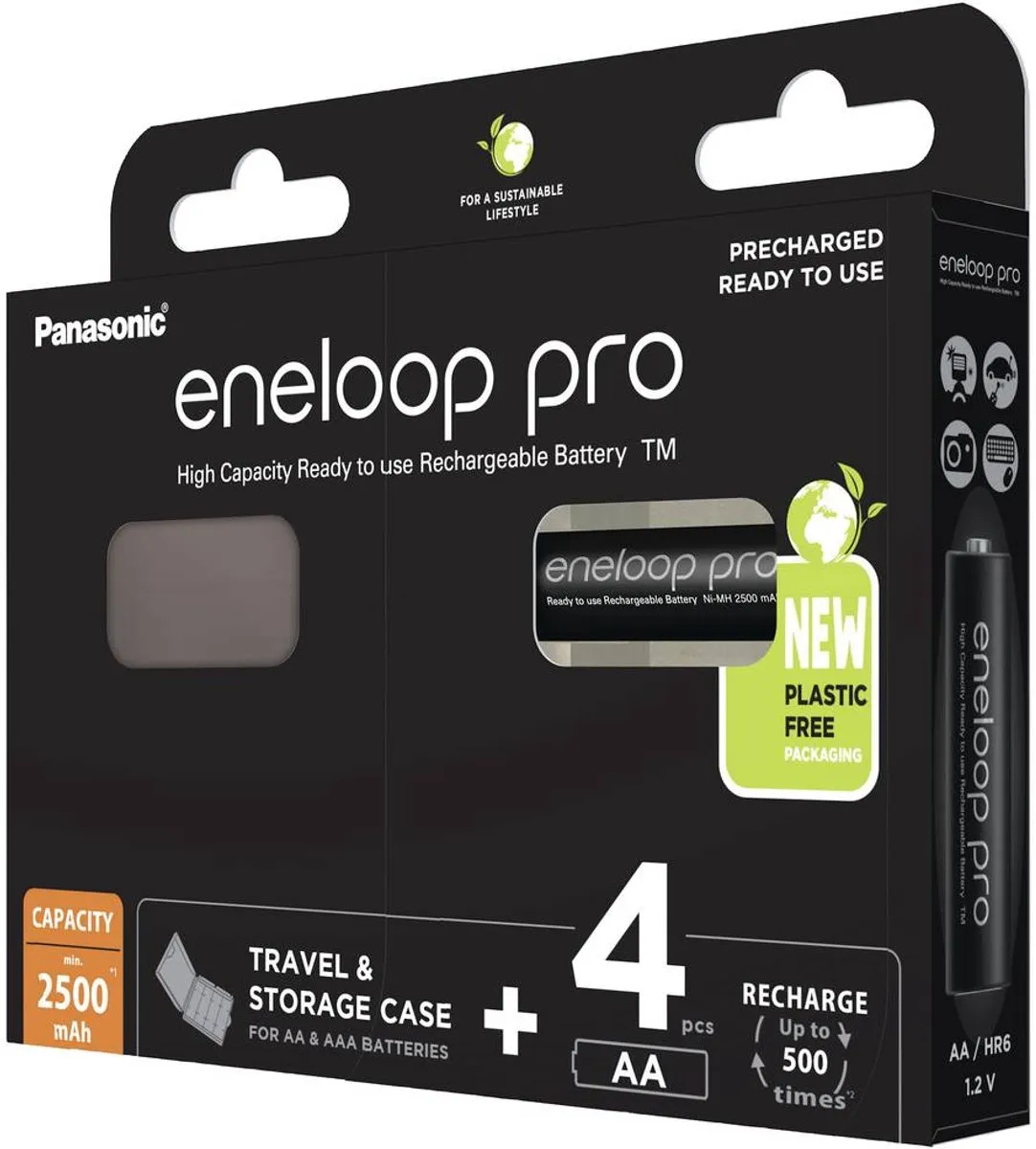 Panasonic Eneloop Pro AA 2500mAh - 4 Stuks