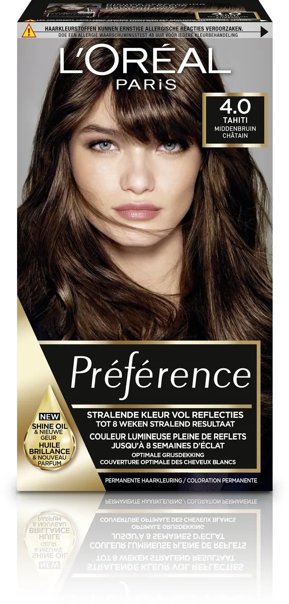 L'Oréal Paris Préférence 4 Tahiti Middenbruin Permanent Haarkleuring 996ml