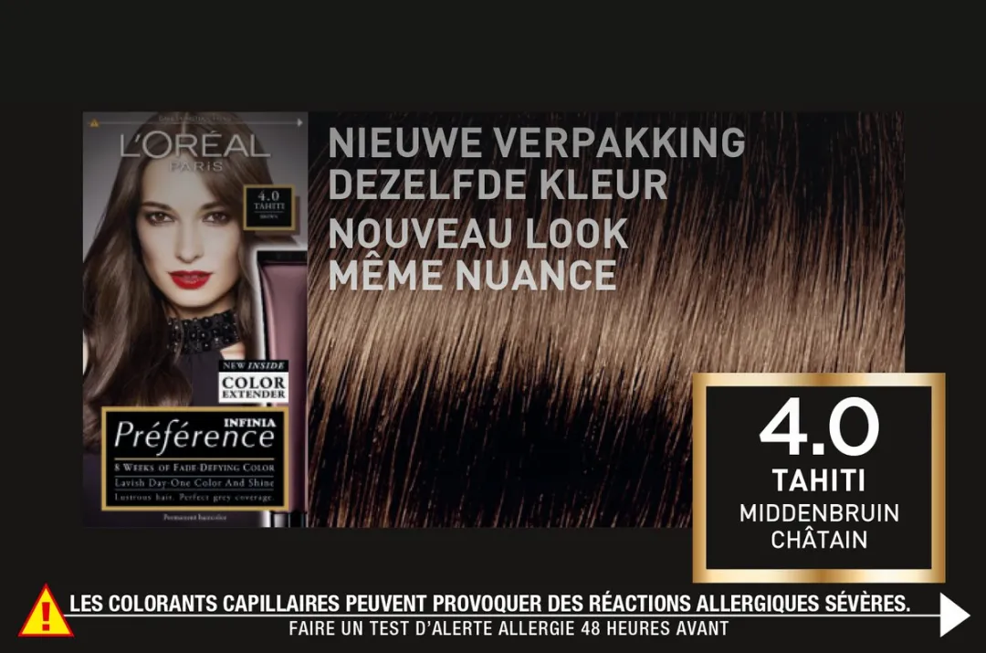 L'Oréal Paris Préférence 4 Tahiti Middenbruin Permanent Haarkleuring 996ml