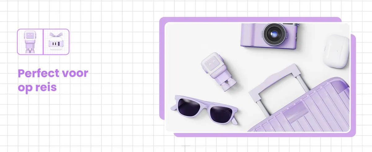 Ugreen Nexode RG 65W Telefoonoplader - 3x USB-C/V - Violet