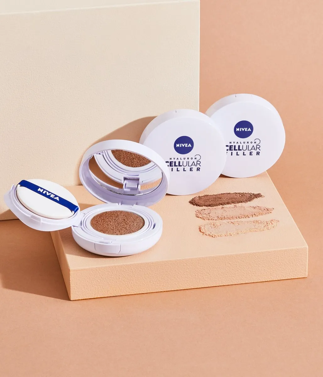 NIVEA Expert Finish Cellular 3in1 Care Cushion Foundation Medium SPF 15 15ml - afbeelding 6 van 6