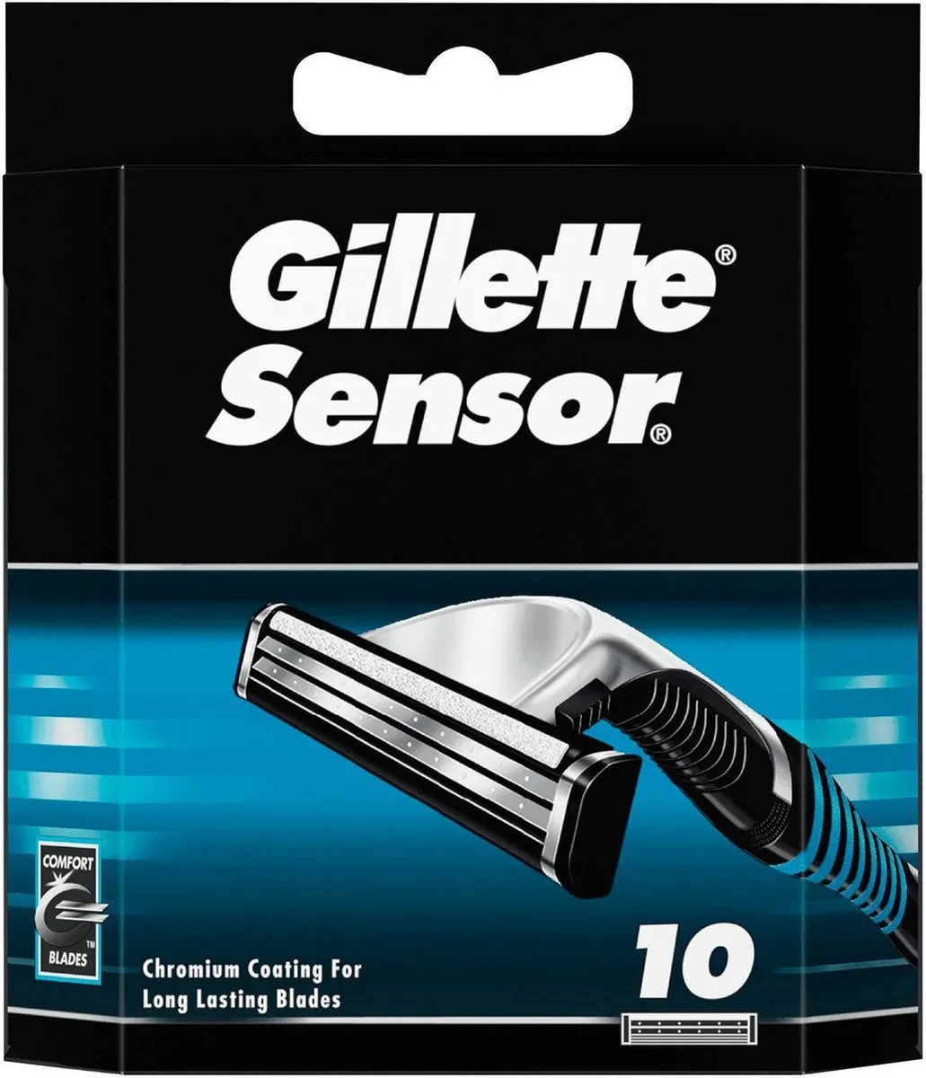 Gillette Sensor Scheermesjes 10 Stuks - 2 Bladen - Voordeelverpakking 12