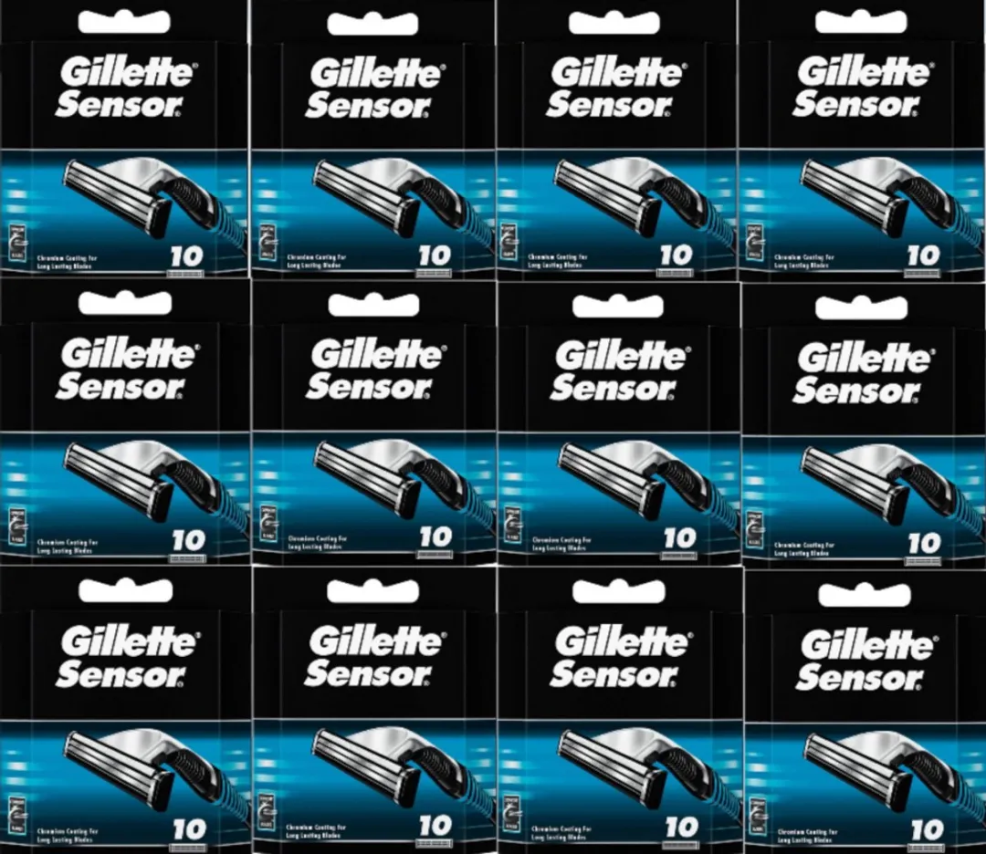 Gillette Sensor Scheermesjes 10 Stuks - 2 Bladen - Voordeelverpakking 12