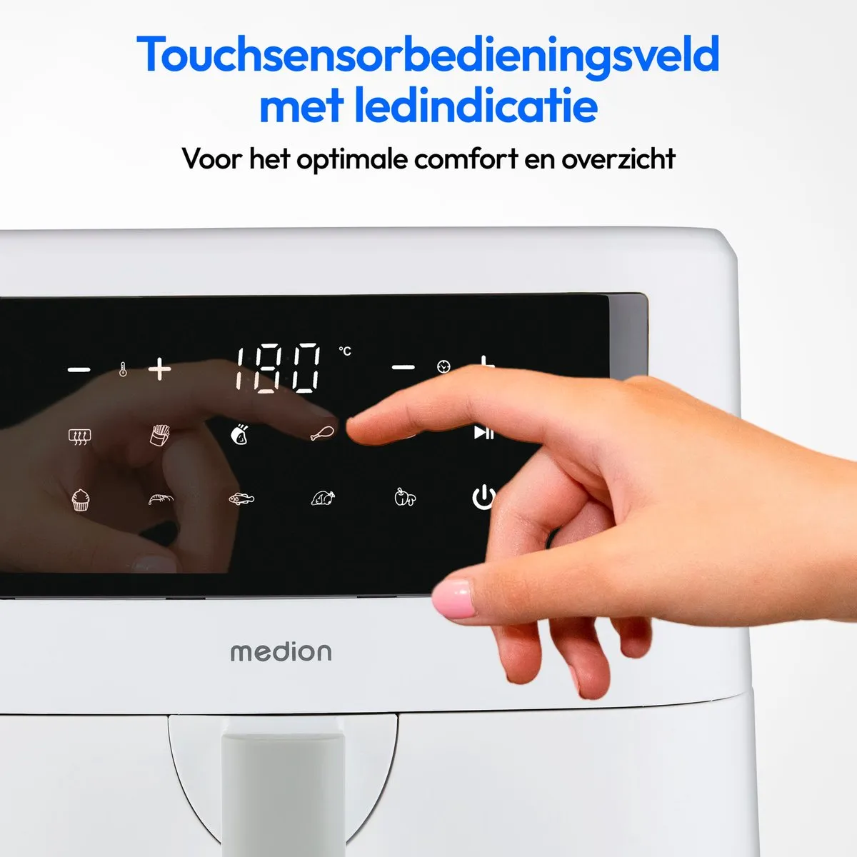 Medion XL Airfryer P10 6,8L - 2150W - 9 Programma's - Matwit