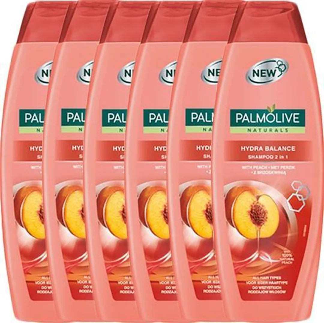 Palmolive Naturals Shampoo 2-in-1 Hydra Balance Perzik - 6x350ml