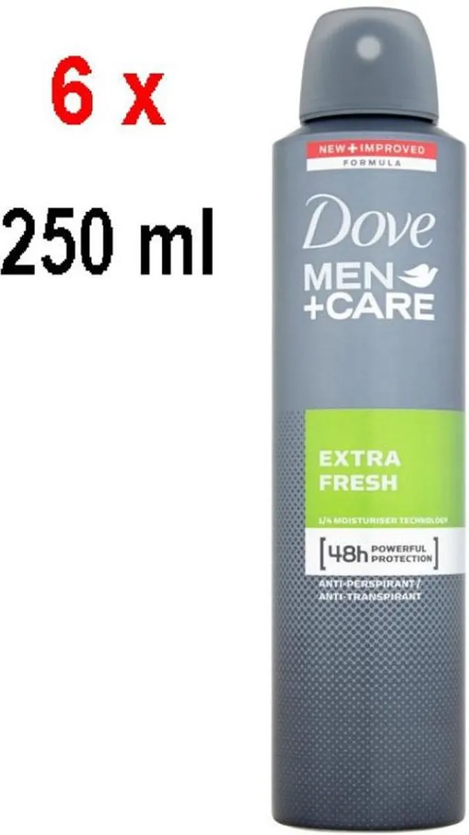 Dove Men+Care Extra Fresh Deospray - 6x250ml