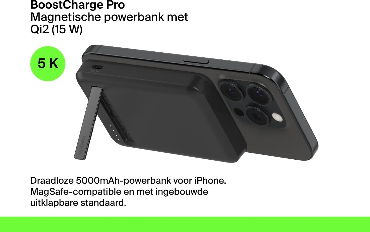Belkin BoostCharge Pro BPD006btBK Powerbank 5000mAh - 15W - Zwart